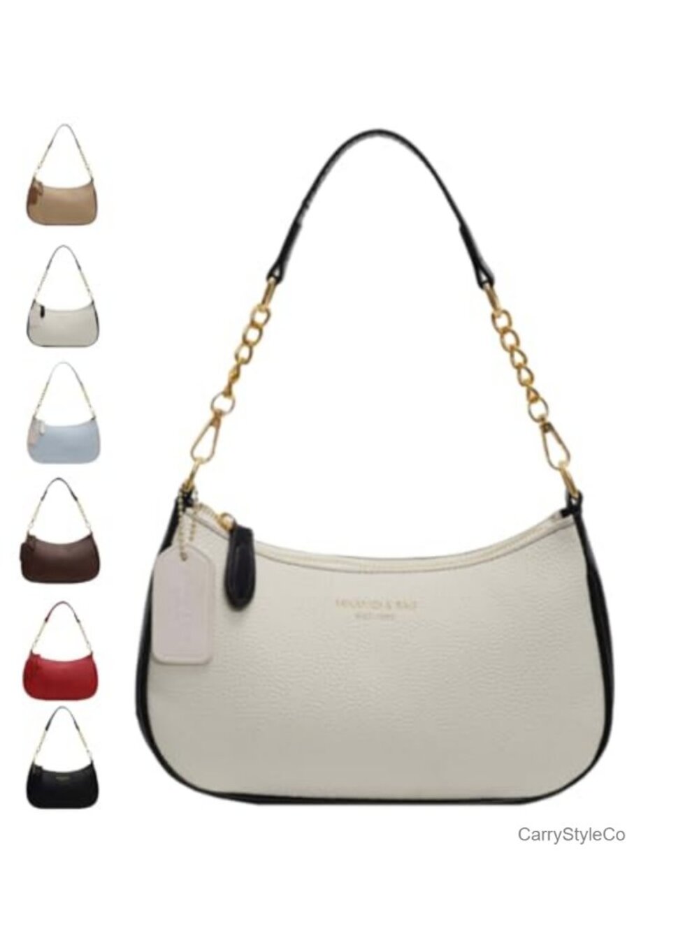 Small Crescent Hobo Crossbody Bag Vegan Leather Clutch Purse Y2K